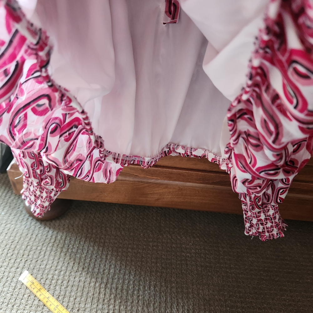 Haver London Pink and White Patterned Blouse - Picture 3 of 5